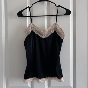 Black Lace Trimmed Worthington Tank Top